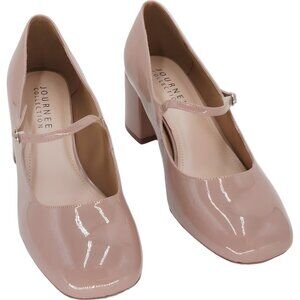 Journee Collection Okenna Mary Jane Block Heel Pumps Nude Women US 12W